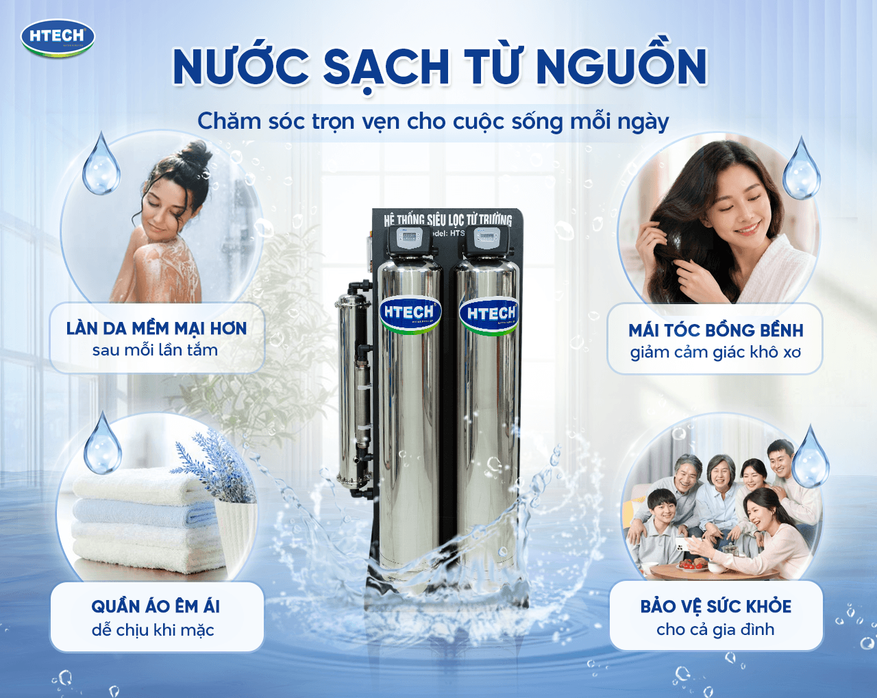 Nước sạch từ nguồn vơi may loc HTS05